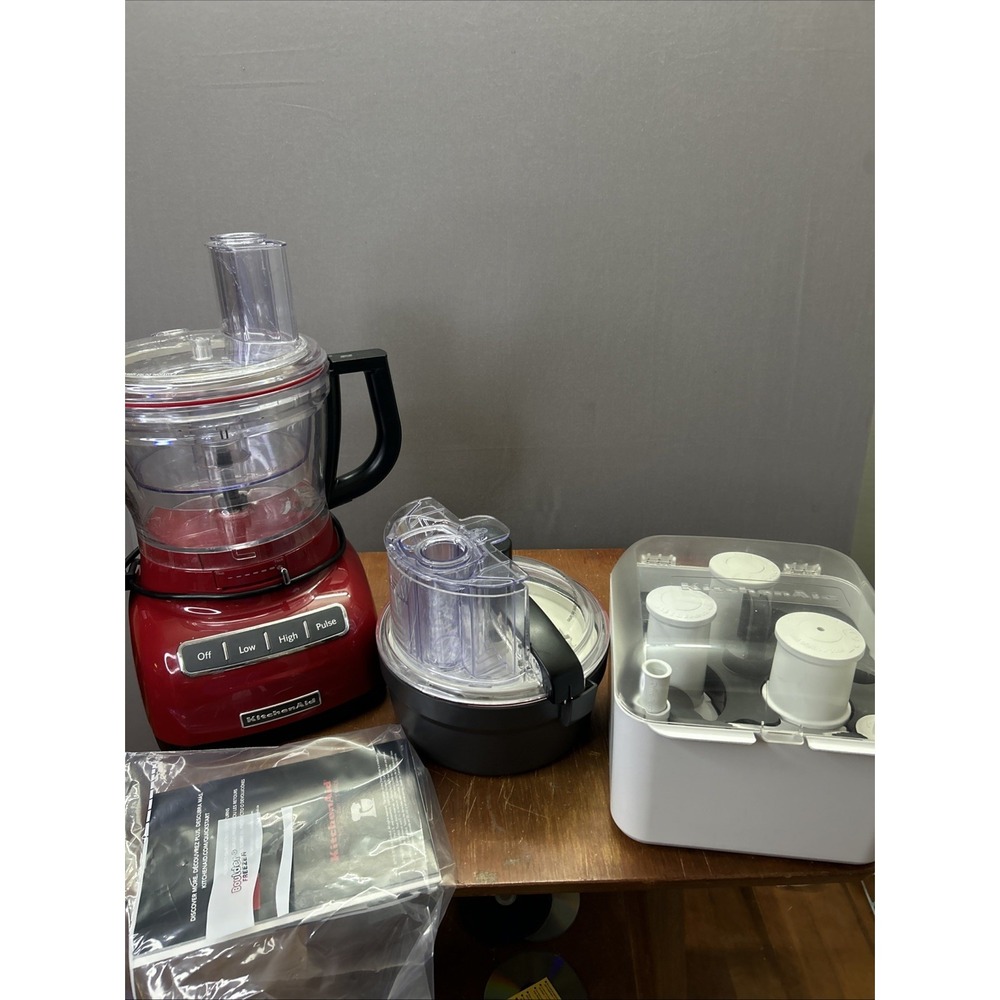 KitchenAid KFP1356ER 13-Cup Food Processor Red w/ Accessories & Manuals
